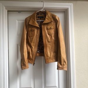 Tan leather jacket